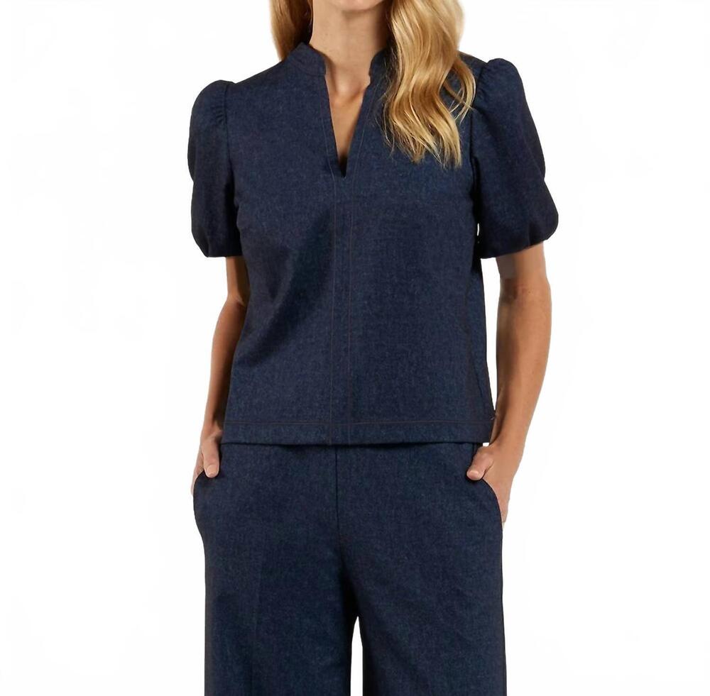 NEW JUDE CONNALLY coco denim top in navy